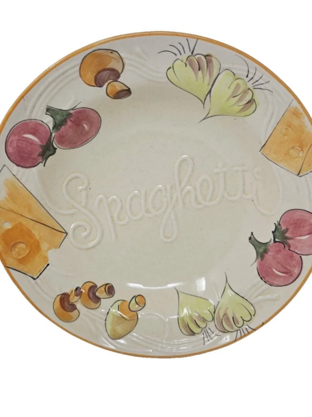 Vintage 1972 Spaghetti Bowl Family Style Los Angeles California Pottery #510 14
